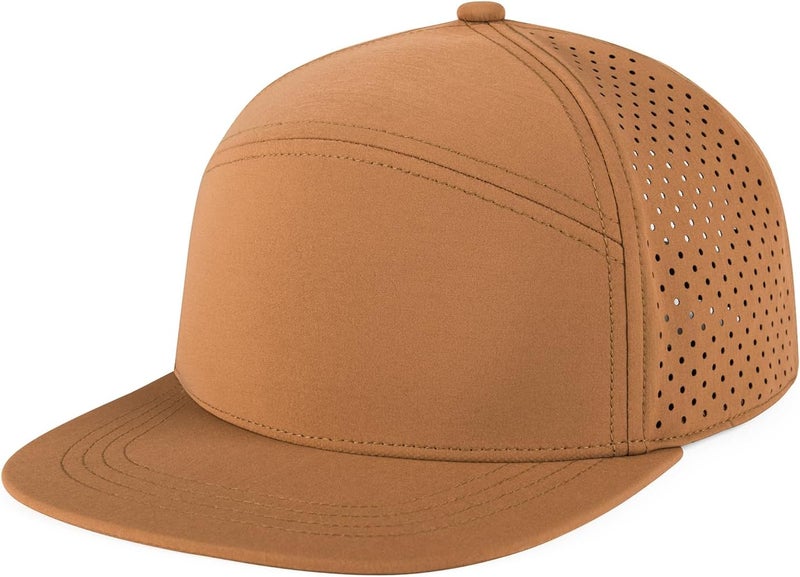 FEINION Men Flat Brim Adjustable Performance Hat Snapback Laser Perforated Baseball Cap - Image 2